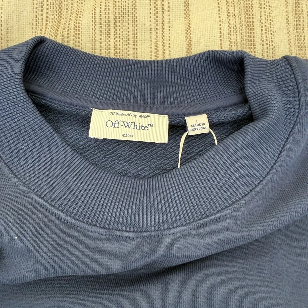 Off-White Blue Logo Crewneck Sweatshirt